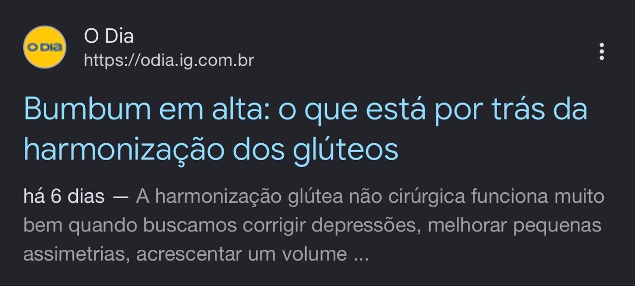 Matéria jornalística sobre procedimentos corporais de alta procura e lucratividade