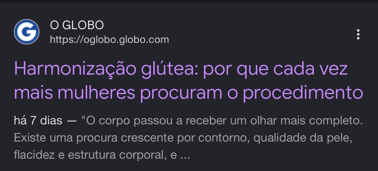 Notícia sobre alta da harmonização glútea e procura por procedimentos corporais